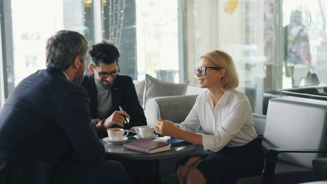 business executives meeting politicians