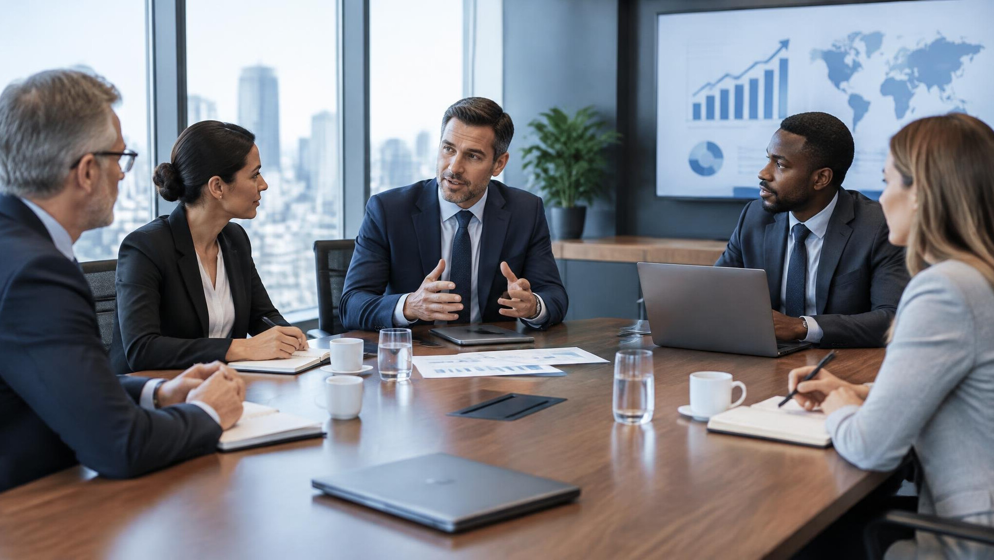 corporate boardroom meeting
