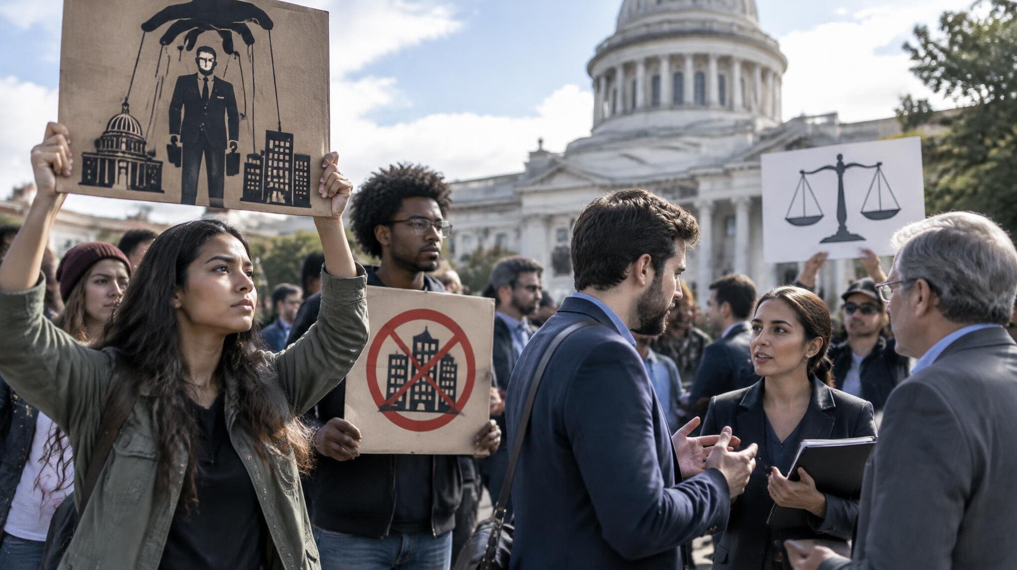 protest against corporate influence